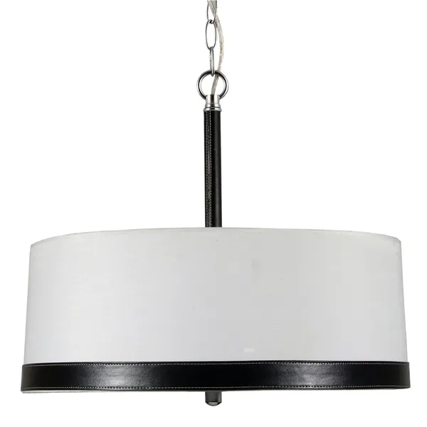 TIDA ZWIS 1 3X60W E27 CHROM/ABAŻUR PŁÓTNO/SKÓRA