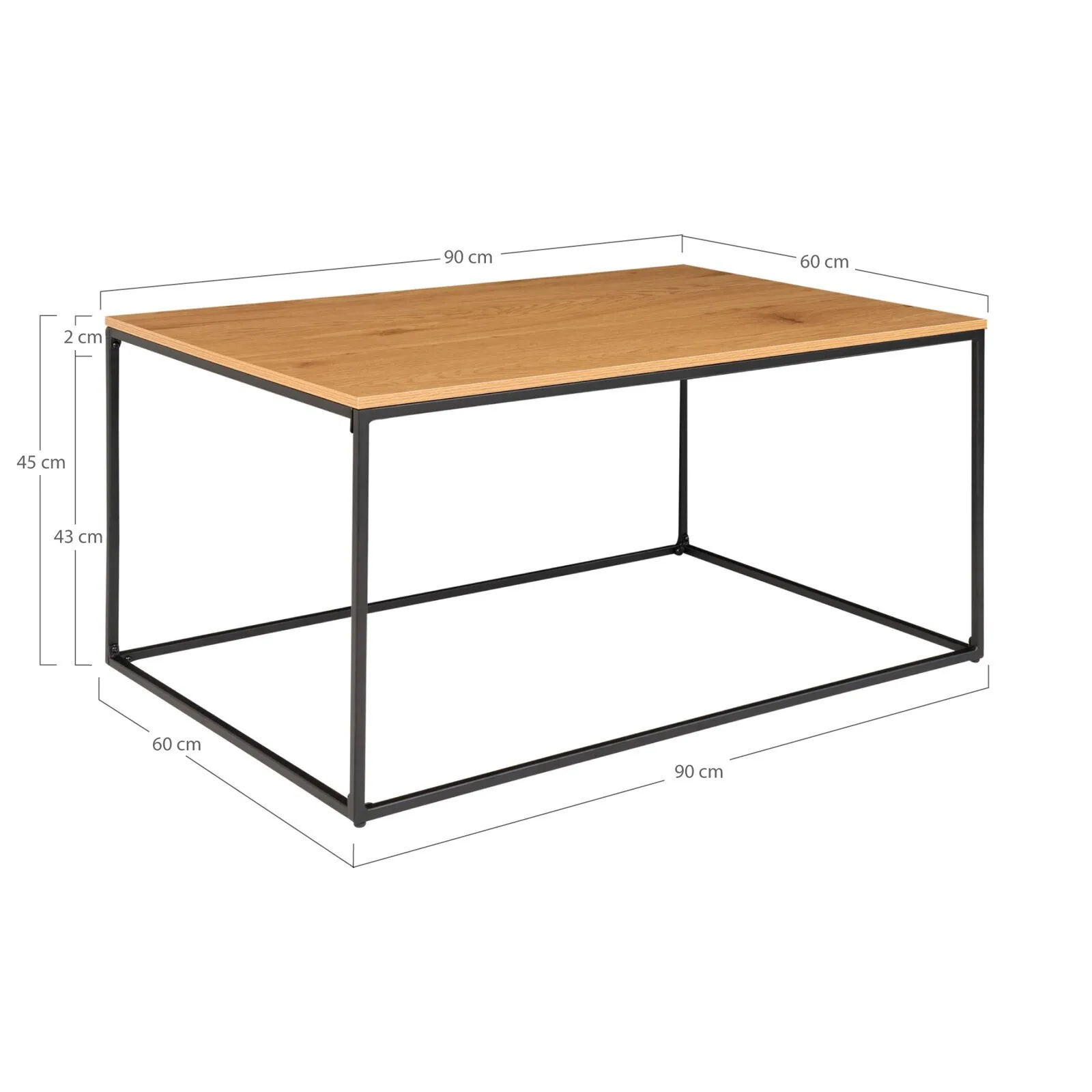 Stolik kawowy Vita dąb naturalny 60x90cm - obrazek 3
