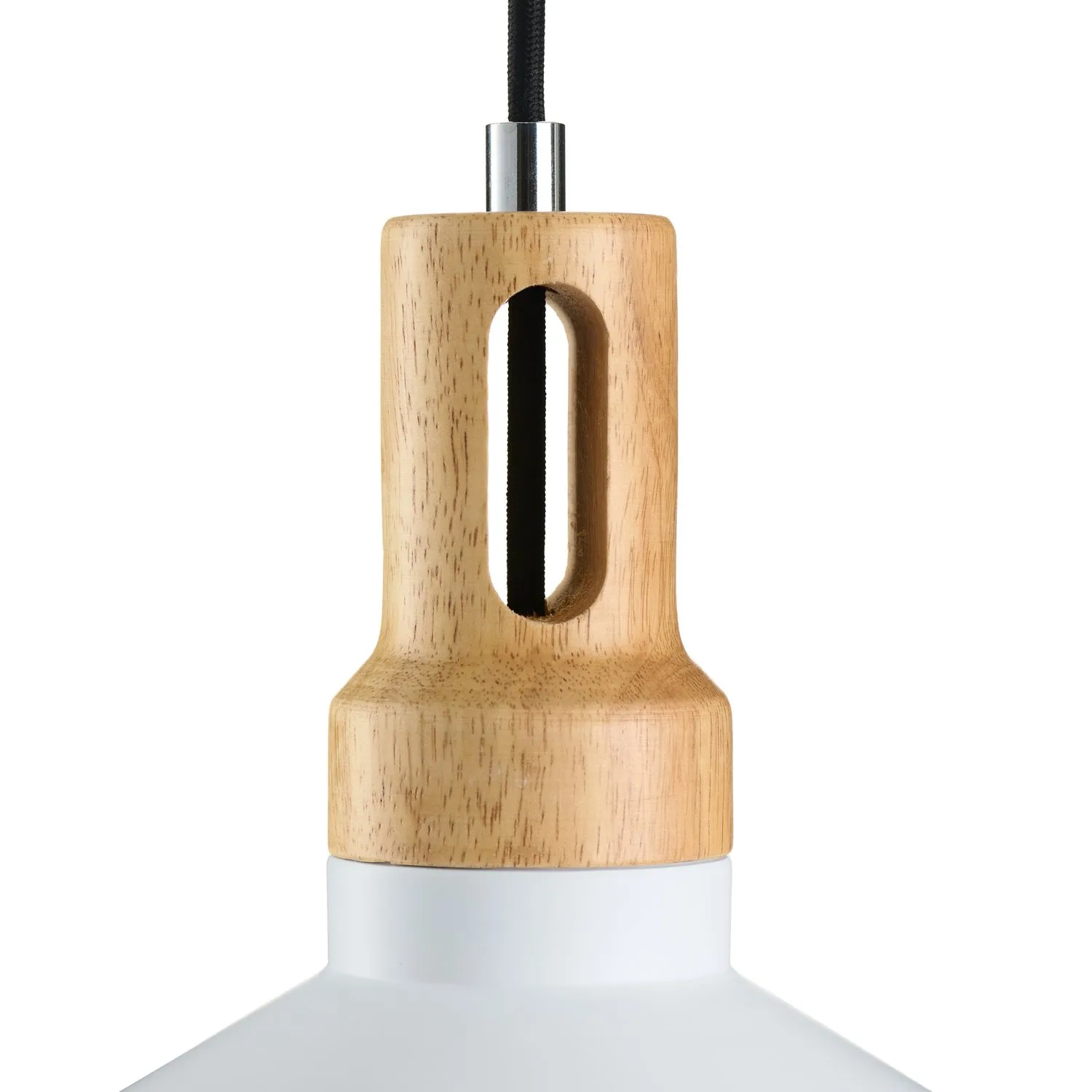 Lampa wisząca NORDIC WOODY biało drewniana 35 cm - obrazek 7