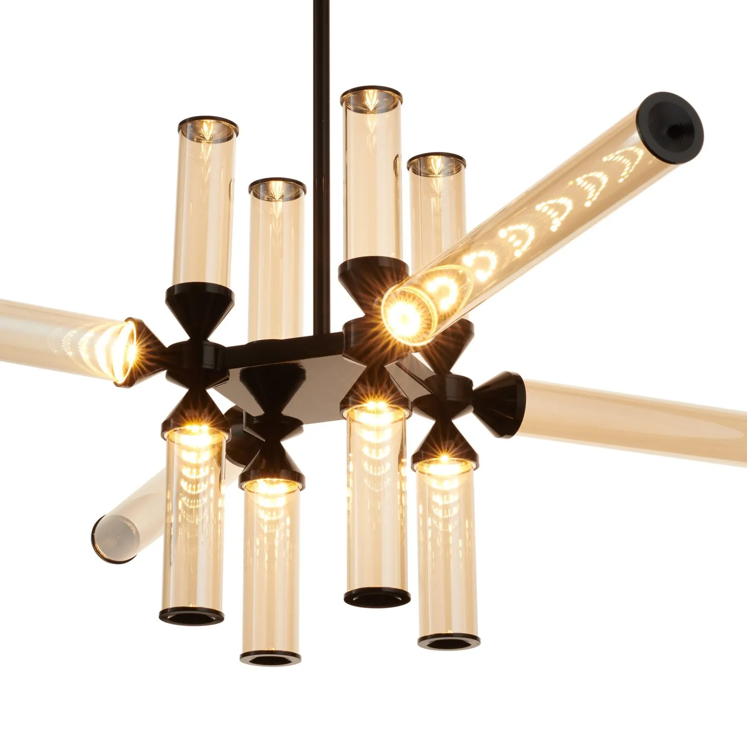 Lampa wisząca QUADRO-12 LED bursztynowe szklane klosze - obrazek 9