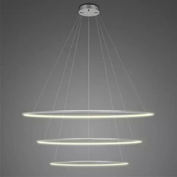 Lampa wisząca Ledowe Okręgi No.3 100cm 3k srebrna