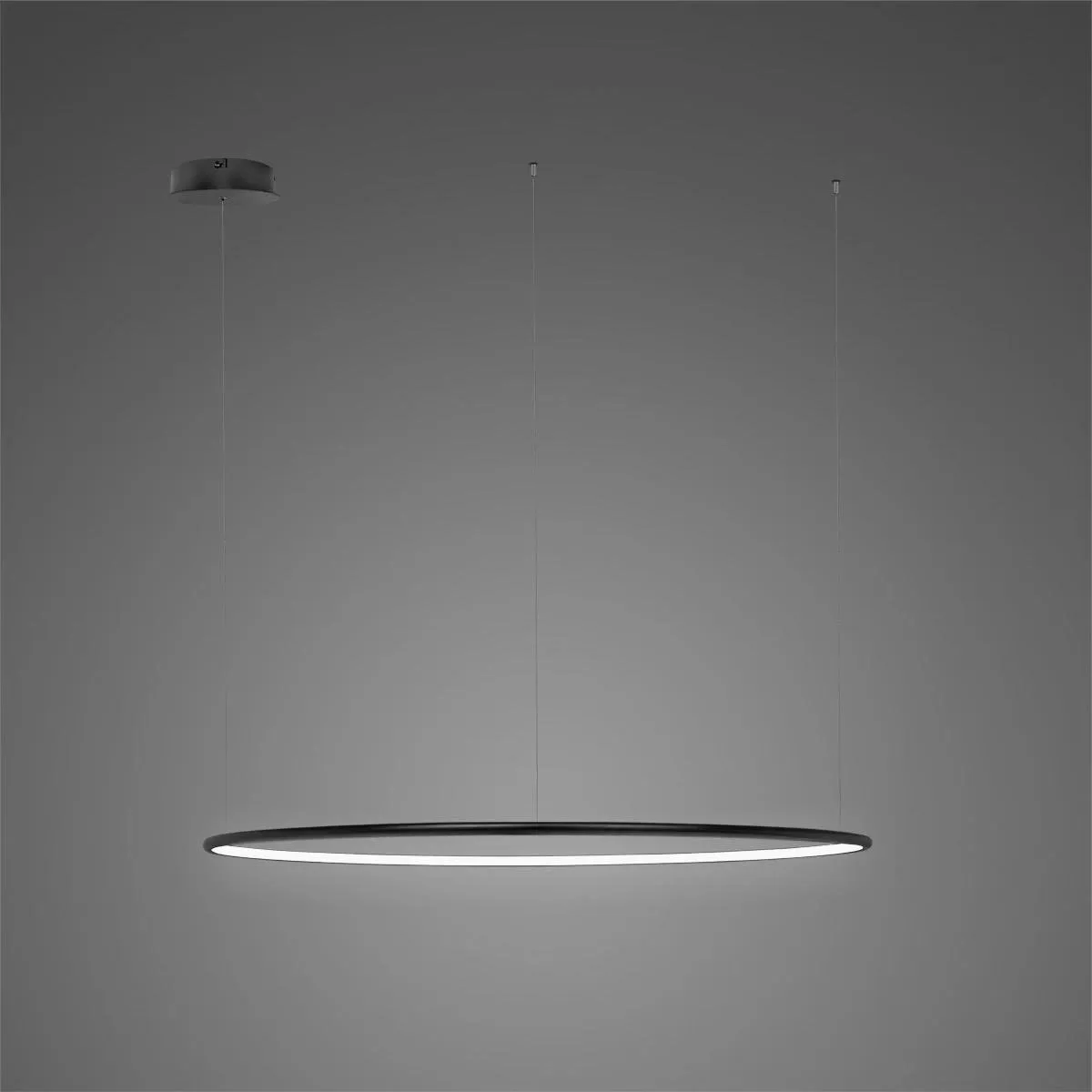 Lampa wisząca Ledowe Okręgi No.1 150cm 3k czarna