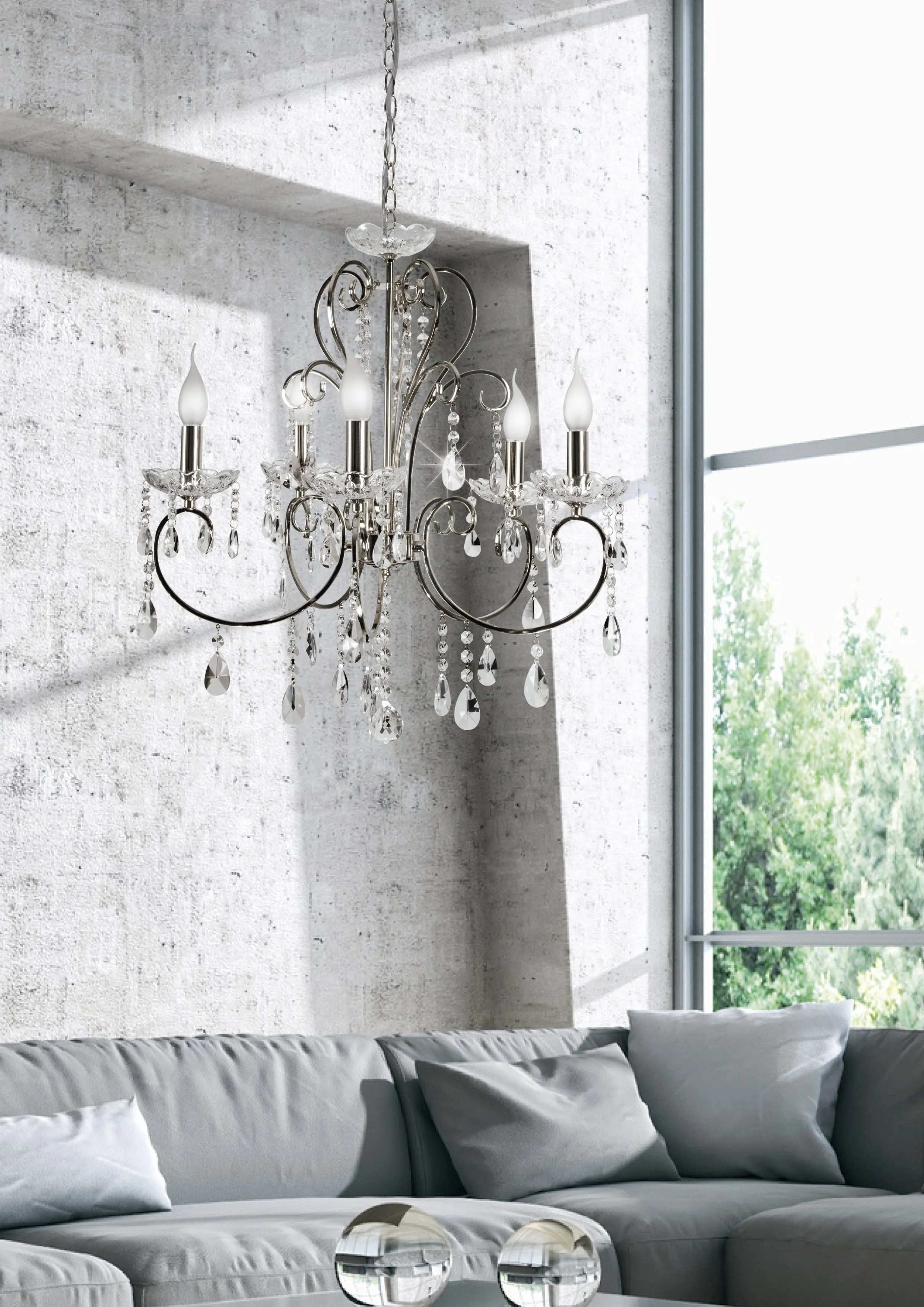 AURORA LAMPA WISZĄCA 5*40W E14 CHROM - obrazek 2