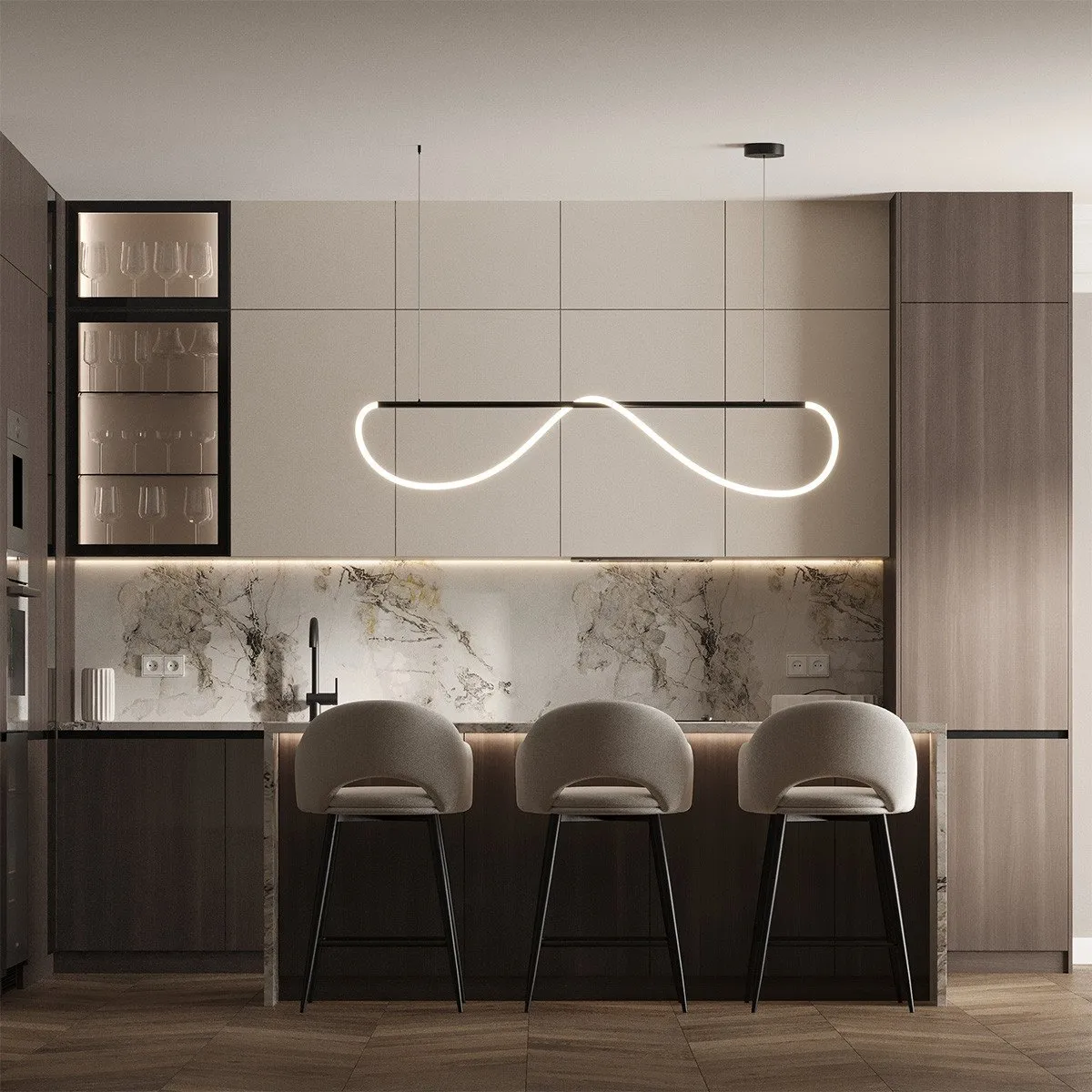 Lampa wisząca Meleca M czarna LED CCT - obrazek 2