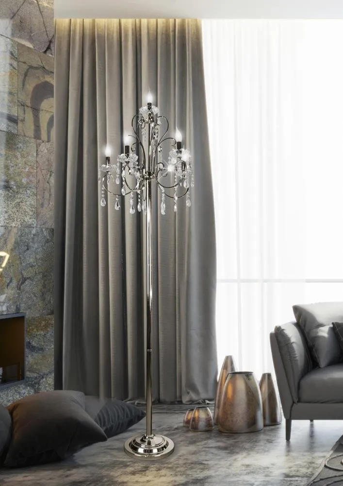 AURORA LAMPA PODŁOGOWA 5*40W E14 CHROM - obrazek 3