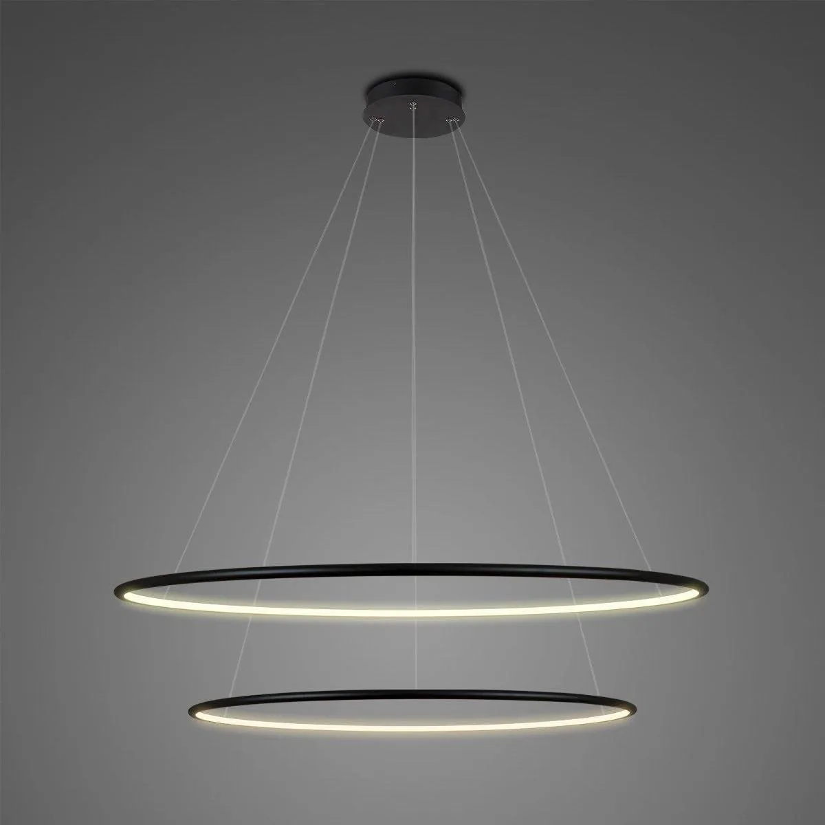 Lampa Ledowe Okręgi No.2 czarna 80cm 3k ściemnialna