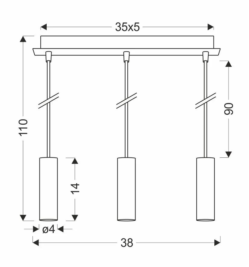 LAMPA WISZĄCA DALLAS 142 MM 3 ZŁOTY - obrazek 3