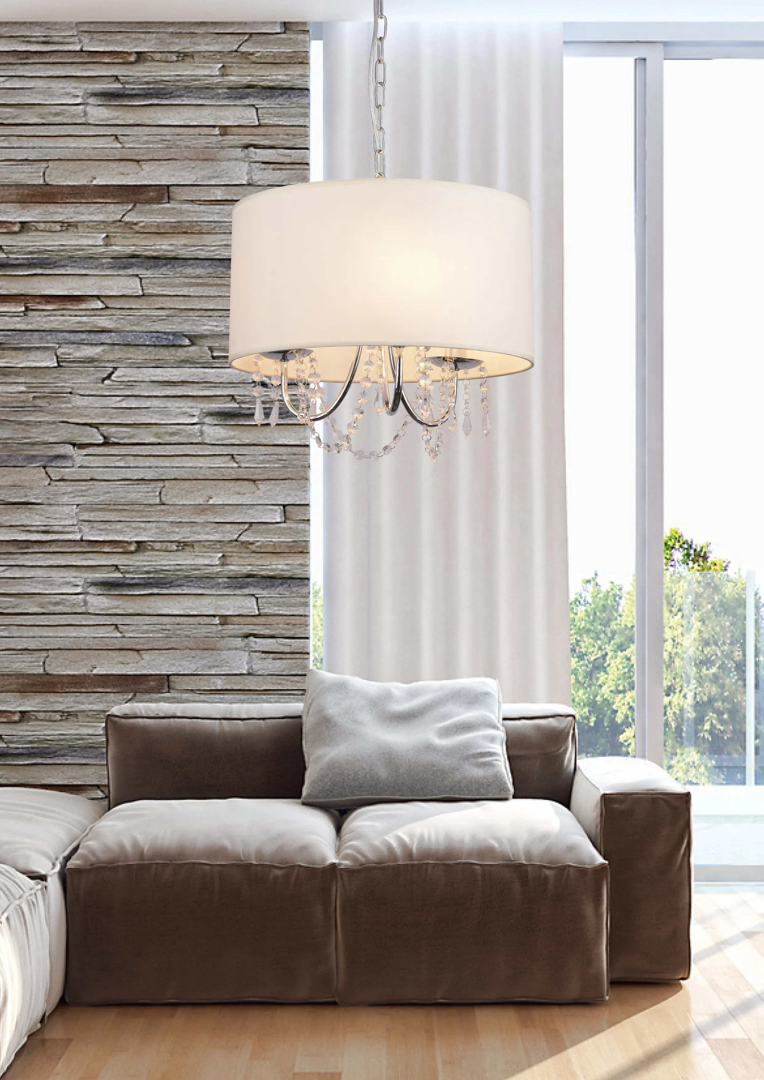 RUTI LAMPA WISZĄCA 40 3X40W E14 BEŻOWY - obrazek 2