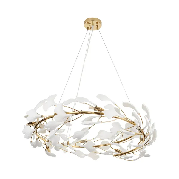 Lampa wisząca BOTANIKA 80cm -złota, G9, regulowana, designerska