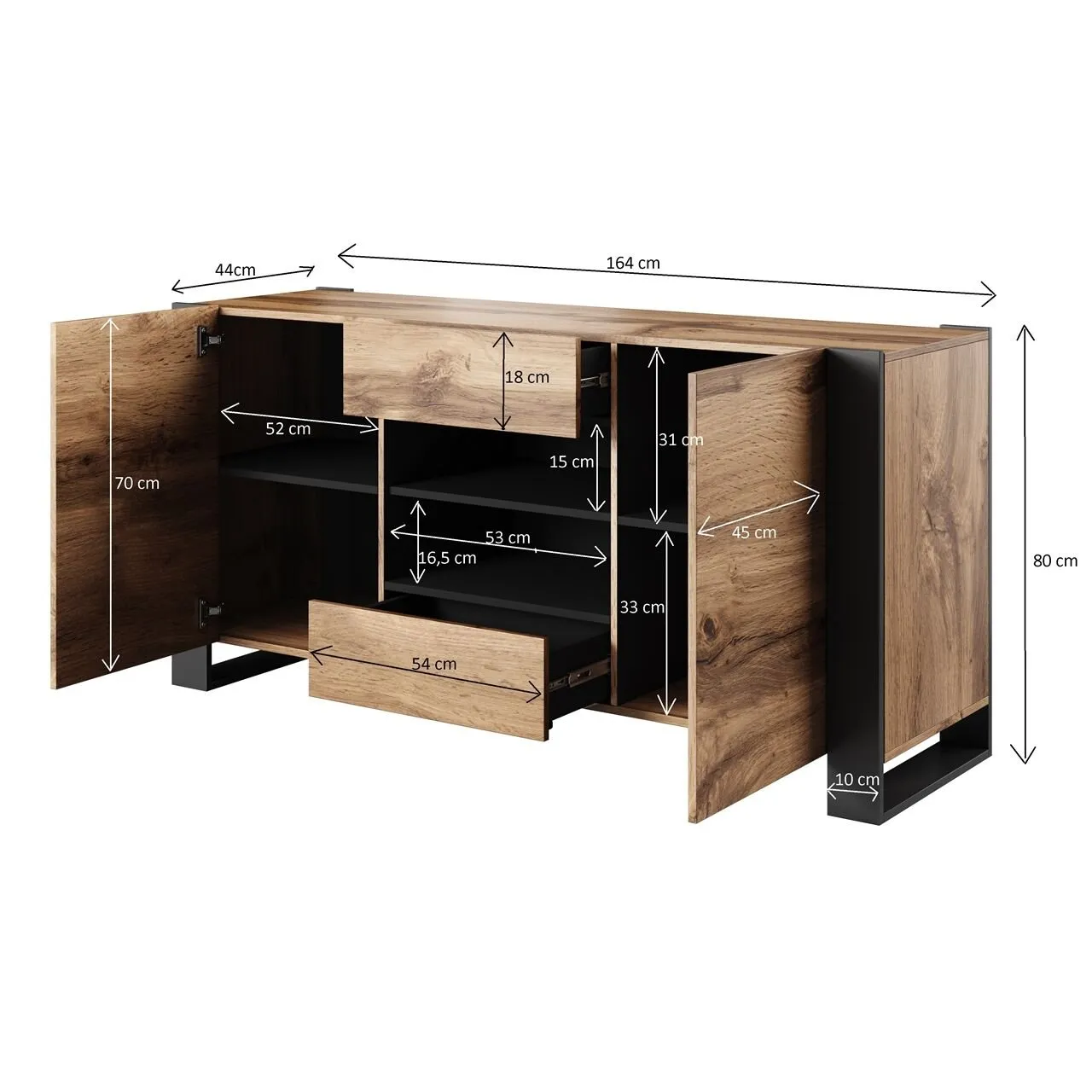 Komoda WOODY dąb wotan / antracyt - obrazek 3