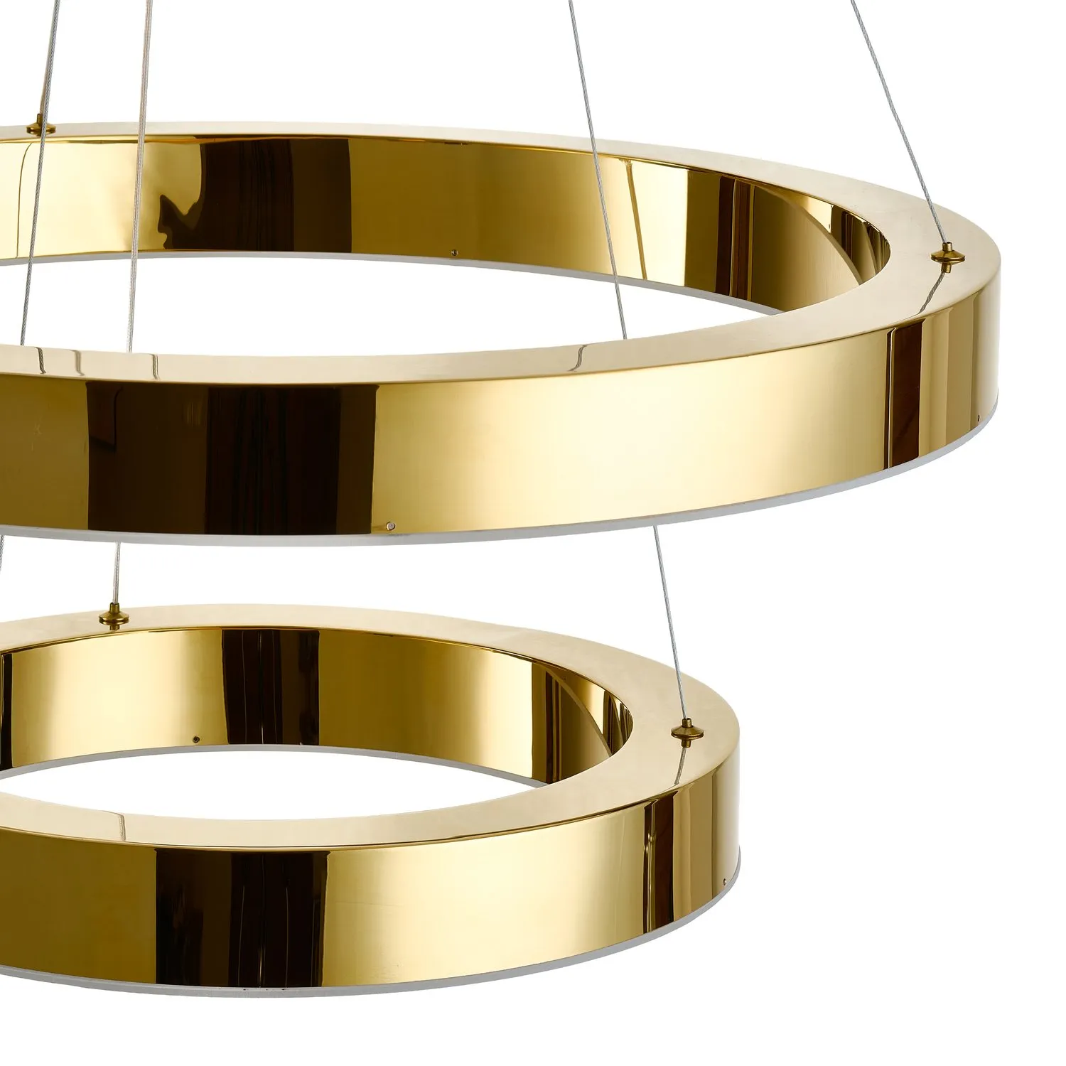 Lampa wisząca CIRCLE 2 40+60 cm - LED dwa ringi złoty połysk - obrazek 20