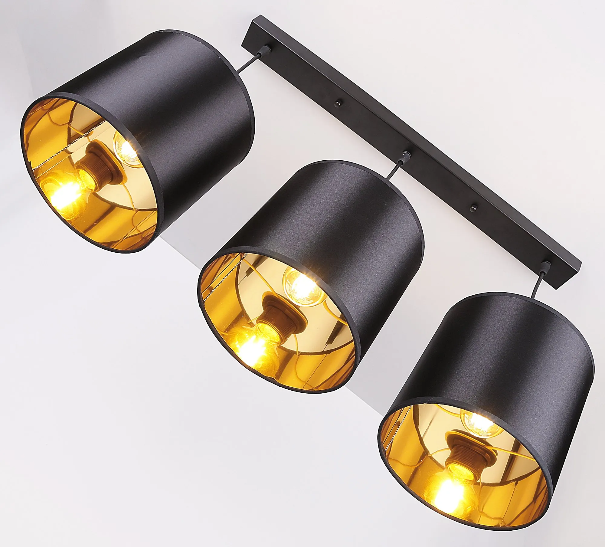 Candida lampa wisząca czarny 3x40w e27 abażur czarny - obrazek 5