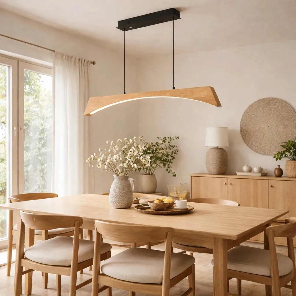 Lampa wisząca drewniana Hotaka No.2 120cm 3k ściemnialna z pilota Japandi - obrazek 8