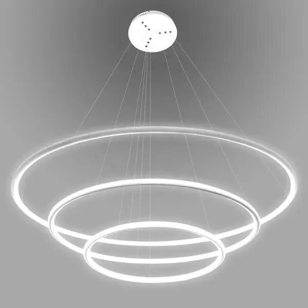 Lampa wisząca Ledowe Okręgi No.3 80cm 4k biała - obrazek 3