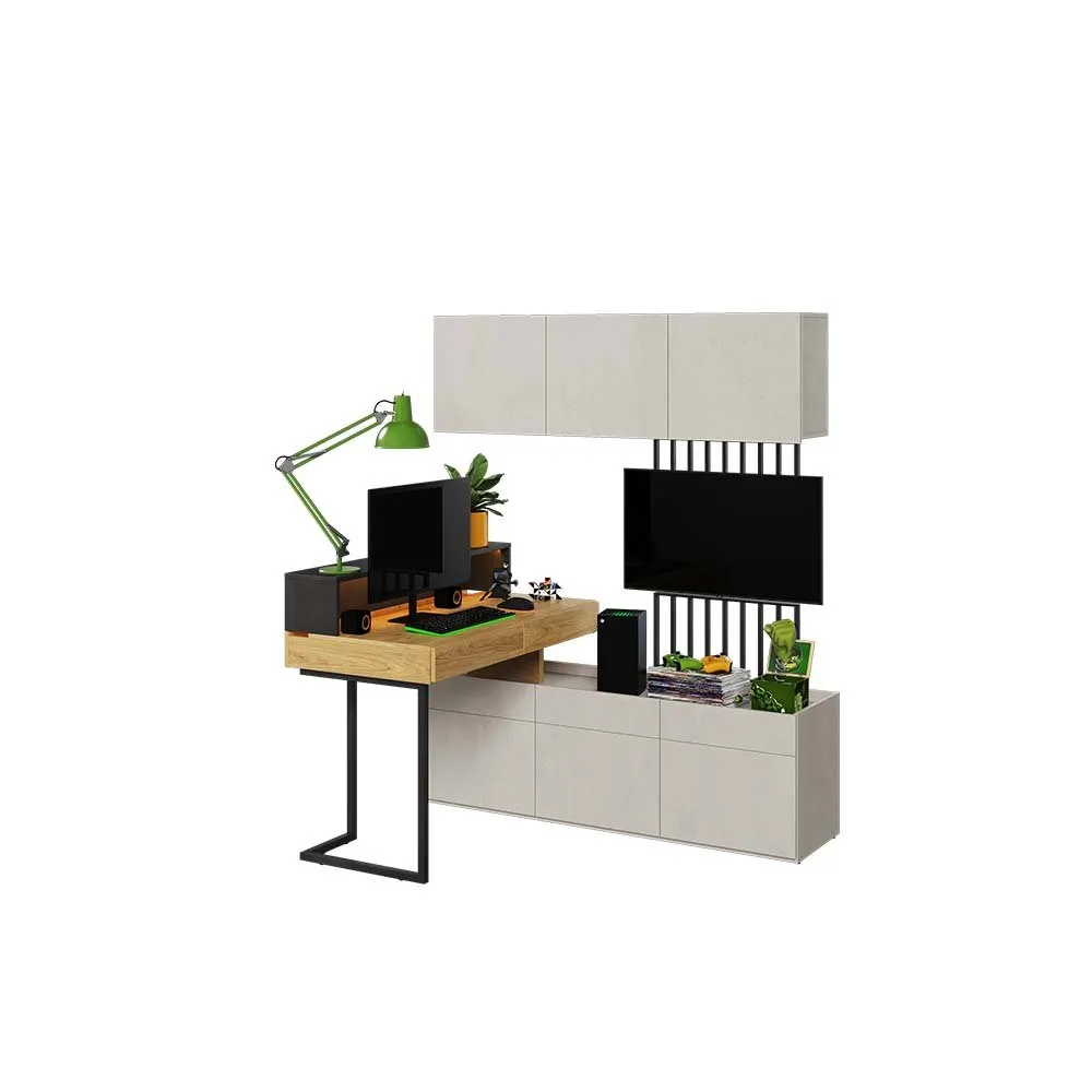 Meble młodzieżowe TEEN FLEX SET 07 silk flou/hikora naturalna - obrazek 3