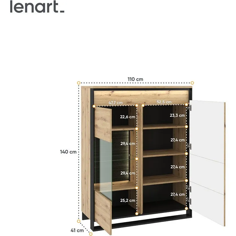Meble do salonu QUANT 1 dąb artisan + czarny - obrazek 9
