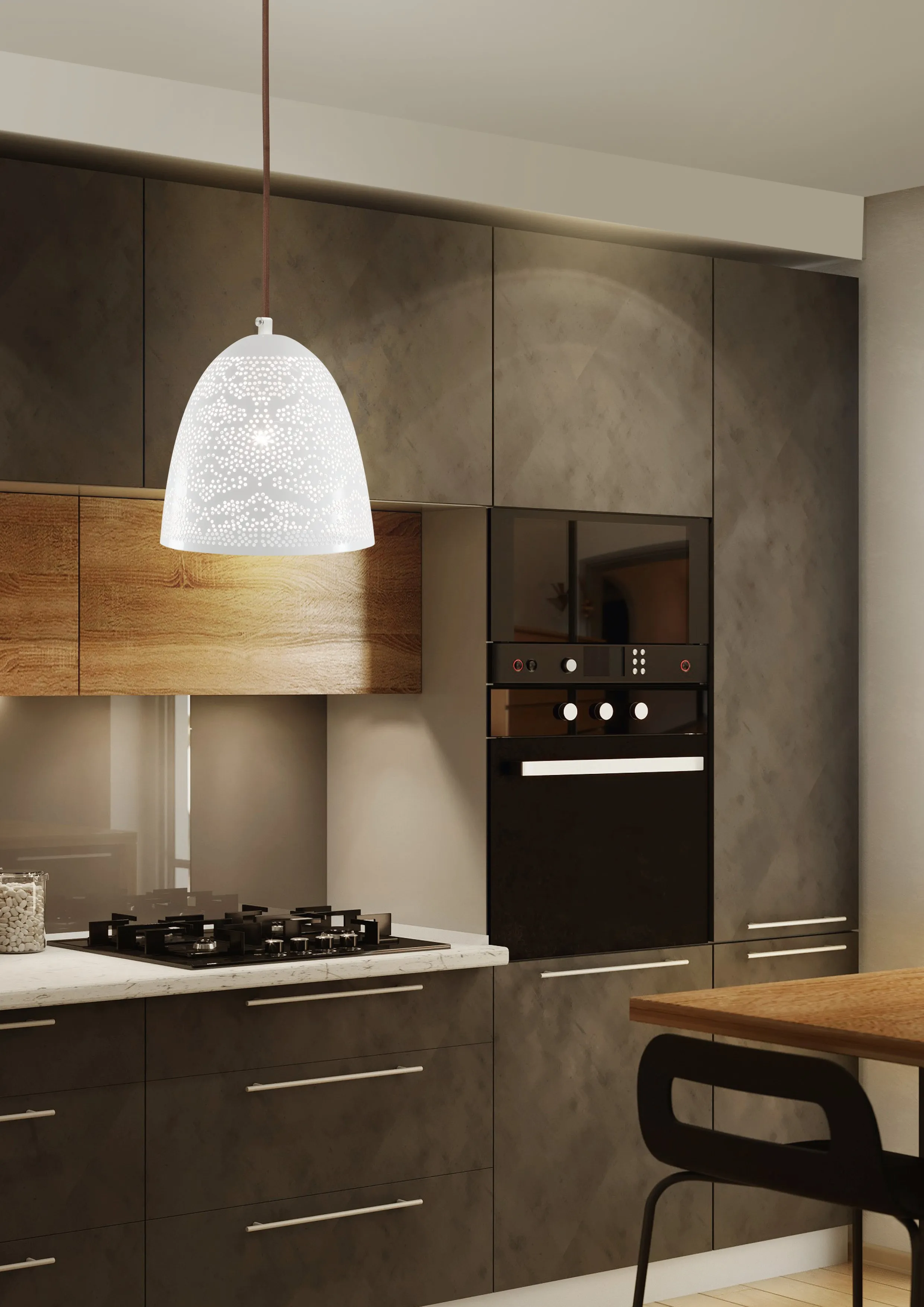 BENE LAMPA WISZĄCA 20/21 STOŻEK 1X60W E27 AŻUROWY BIAŁY - obrazek 2