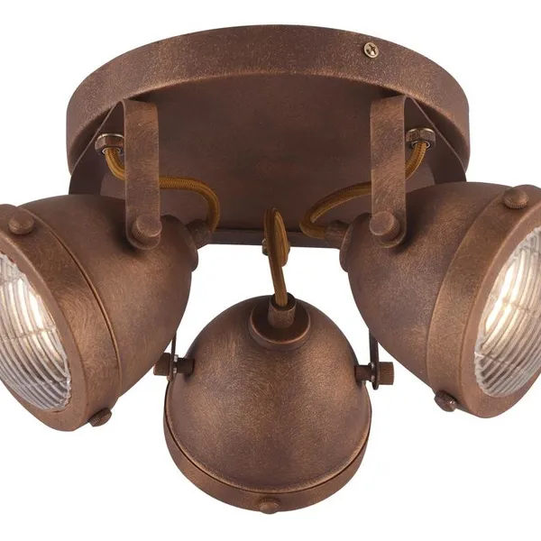 FRODO LAMPA SUFITOWA PLAFON 3X40W GU10 RDZAWY