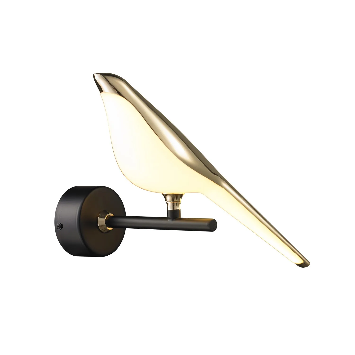 Lampa ścienna PTAK TIT, 28 cm - LED, złoto-czarna - obrazek 8