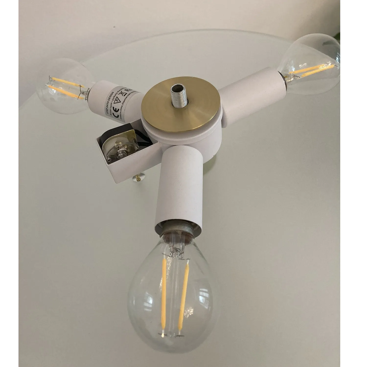 Lampa stołowa ARTDECO - biało - złota - obrazek 10