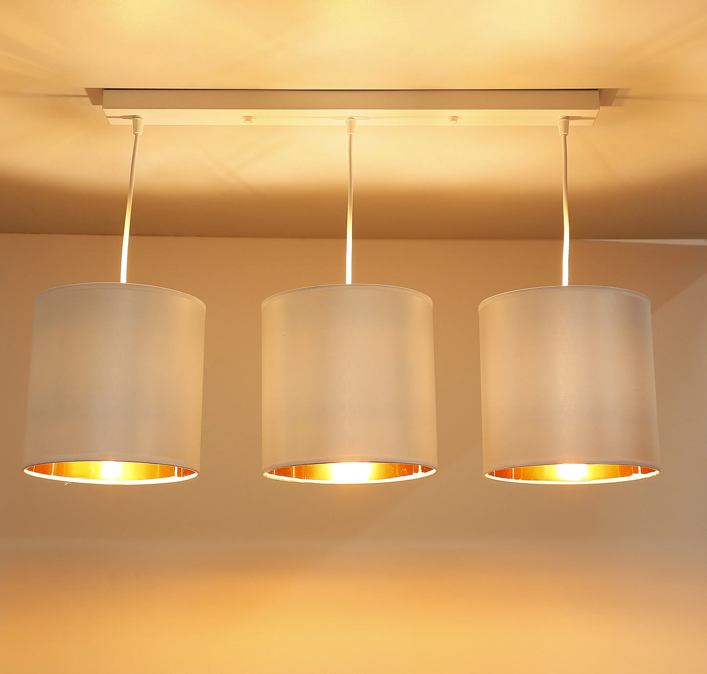 atlanta lampa wisząca biały 3x40w e27 abażur biały - obrazek 4