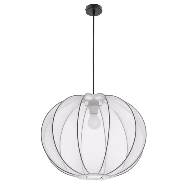 MELLOW lampa wisząca czarny 1x40W E27 abażur mist 52 biały kula