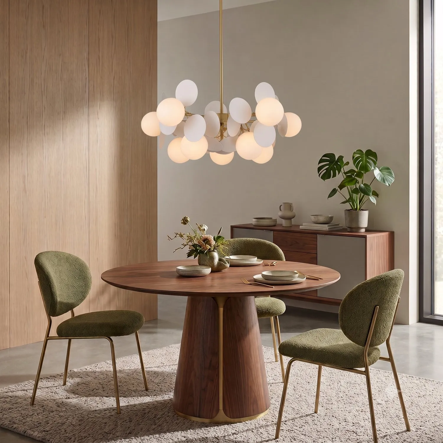 Lampa wisząca CHIC-5, biało złota 65 cm - obrazek 2