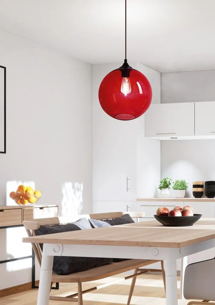 EDISON LAMPA WISZĄCA 25 1X60W E27 CZERWONY + ŻARÓWKA - obrazek 3