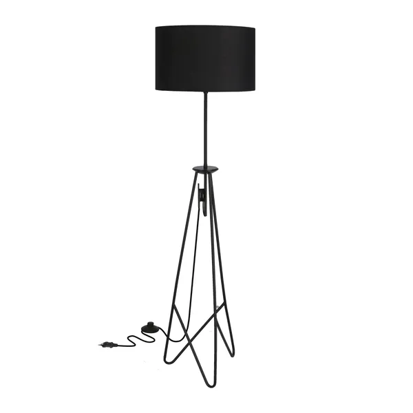 FLOAT LAMPA PODŁOGOWA CZARNA 1X60W E27 ABAŻUR CZARNY