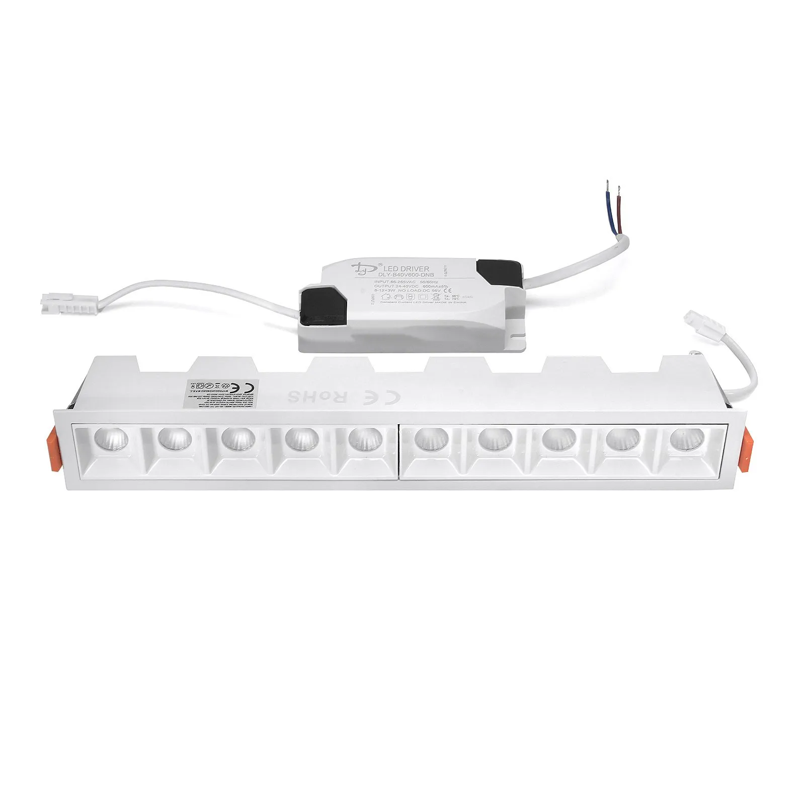 Lampa liniowa Led podtynkowa 20W 4000K BIAŁA JDL-10T - obrazek 2
