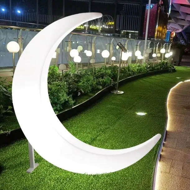 Lampa ogrodowa dekoracyjna księżyc MOON XL LED RGBW 16 kolorów 150 cm - obrazek 2