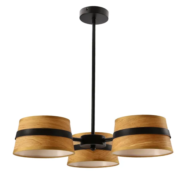 Demy lampa sufitowa czarny 3x40W E14 abażur żółty