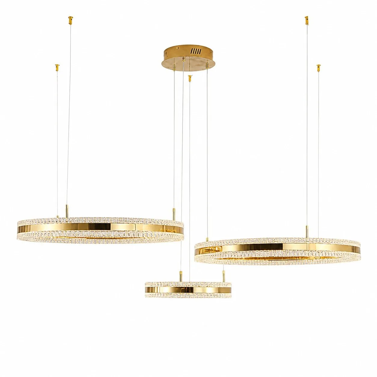 Lampa wisząca ARKADIA LED Trio 40/60/80 cm – złoty połysk - obrazek 5