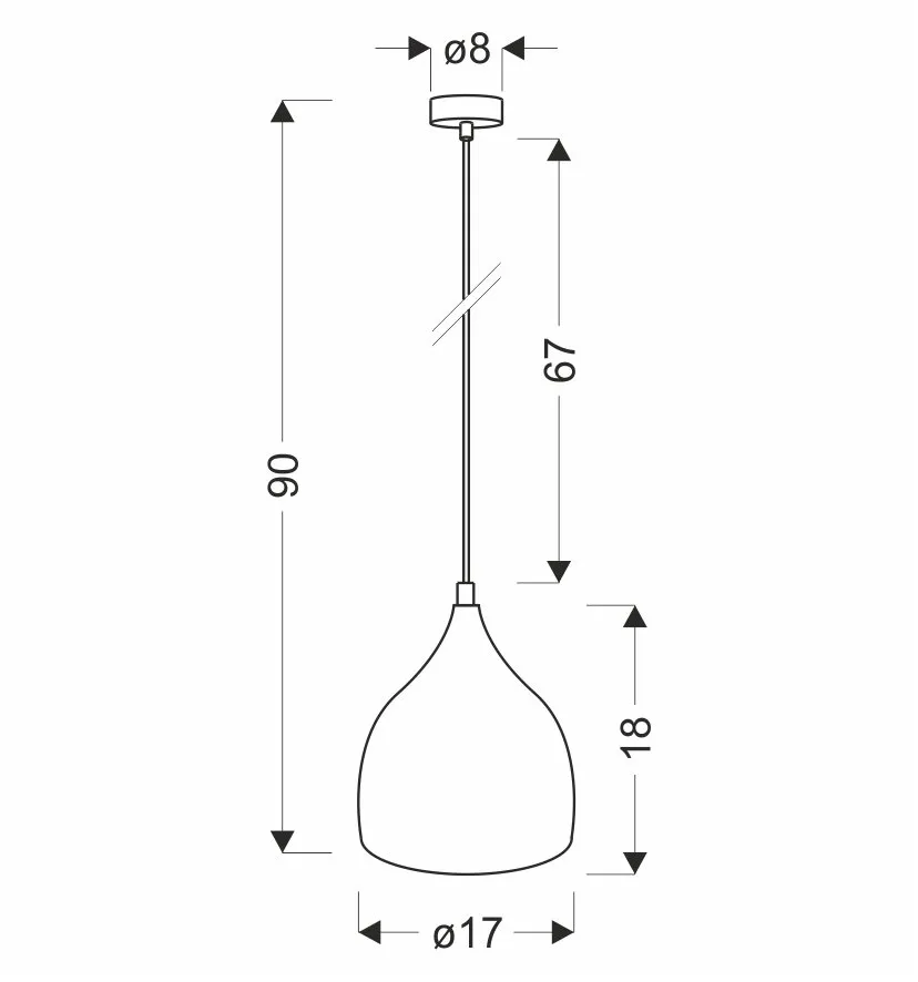 LAMPA WISZĄCA YSTAD 170mm 1 CZARNY - obrazek 3