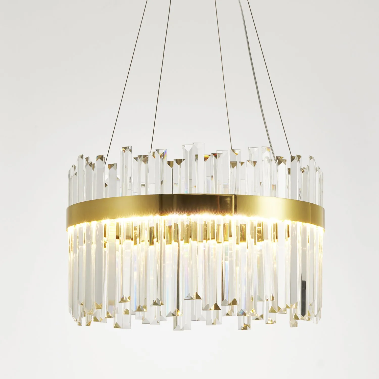 Lampa wisząca ROYAL LED kryształowa złota 50 cm - obrazek 5