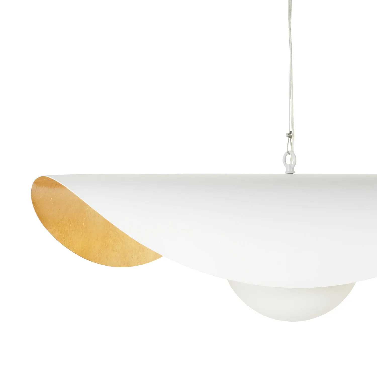 Lampa wisząca ENZO 80 cm - biało złota - obrazek 3