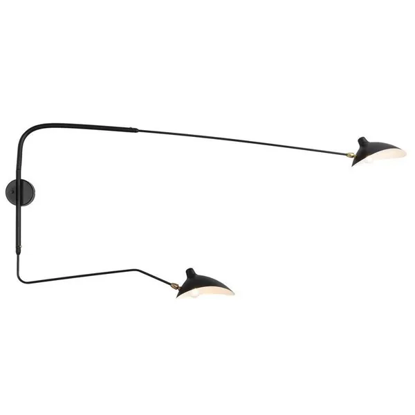 Lampa ścienna CRANE-2W 175 cm, czarna