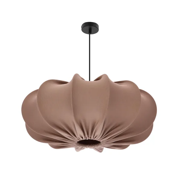 Lampa wisząca CAFEE’ skandynawska z abażurem brązowym mokka 52 cm - minimalistyczne oświetlenie sufitowe w stylu japandi E27