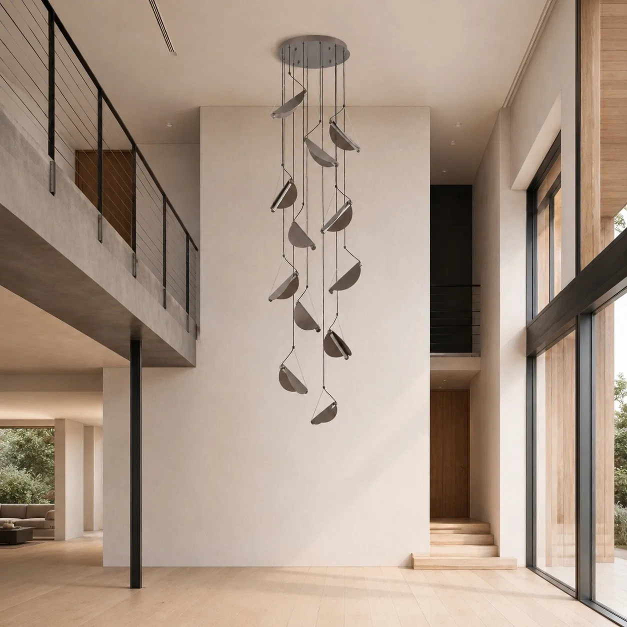 Lampa wisząca NAMI-12 kaskadowa LED do wysokich pomieszczeń 340 cm - obrazek 3