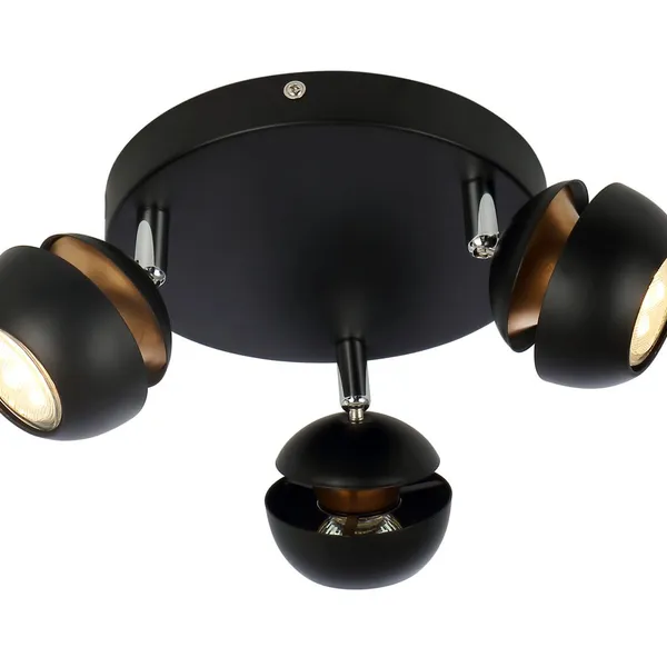 BONI PLAFON 3X3W GU10 LED CZARNY