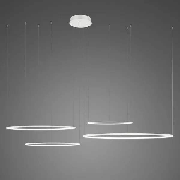 Lampa wisząca Ledowe Okręgi No.4 100cm 4k biała Dali układ 100/80/60/40 cm