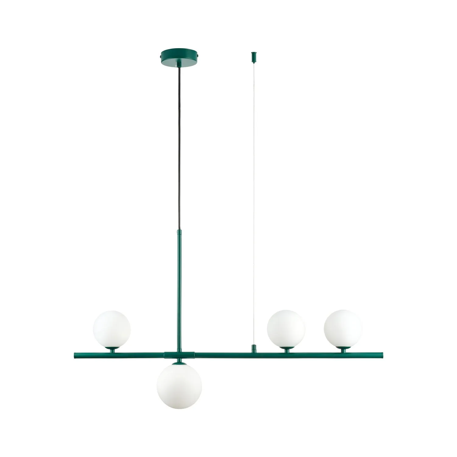 Lampa wisząca MODERNO 80 cm -szmaragdowa z białymi kloszami