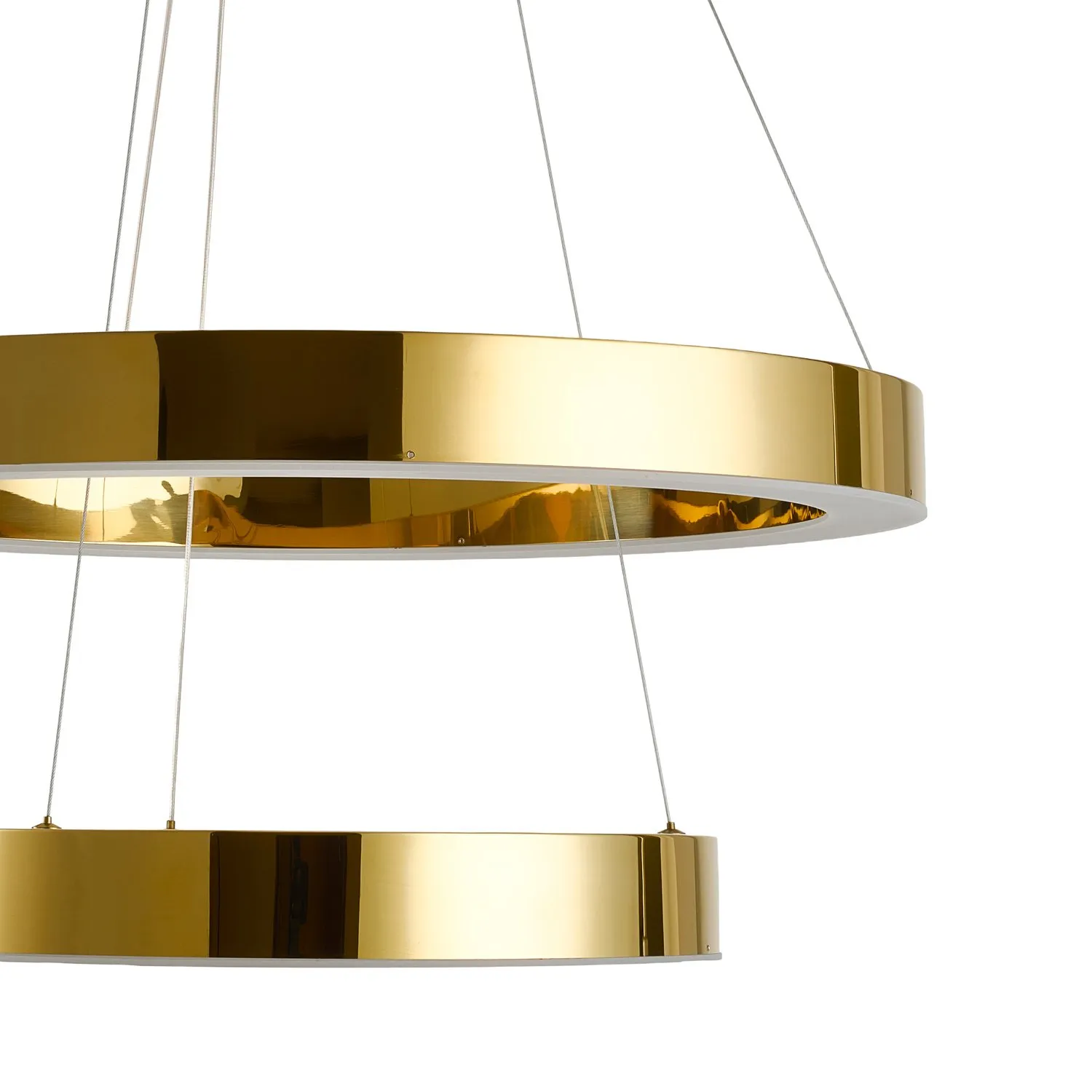 Lampa wisząca CIRCLE 2 40+60 cm - LED dwa ringi złoty połysk - obrazek 11