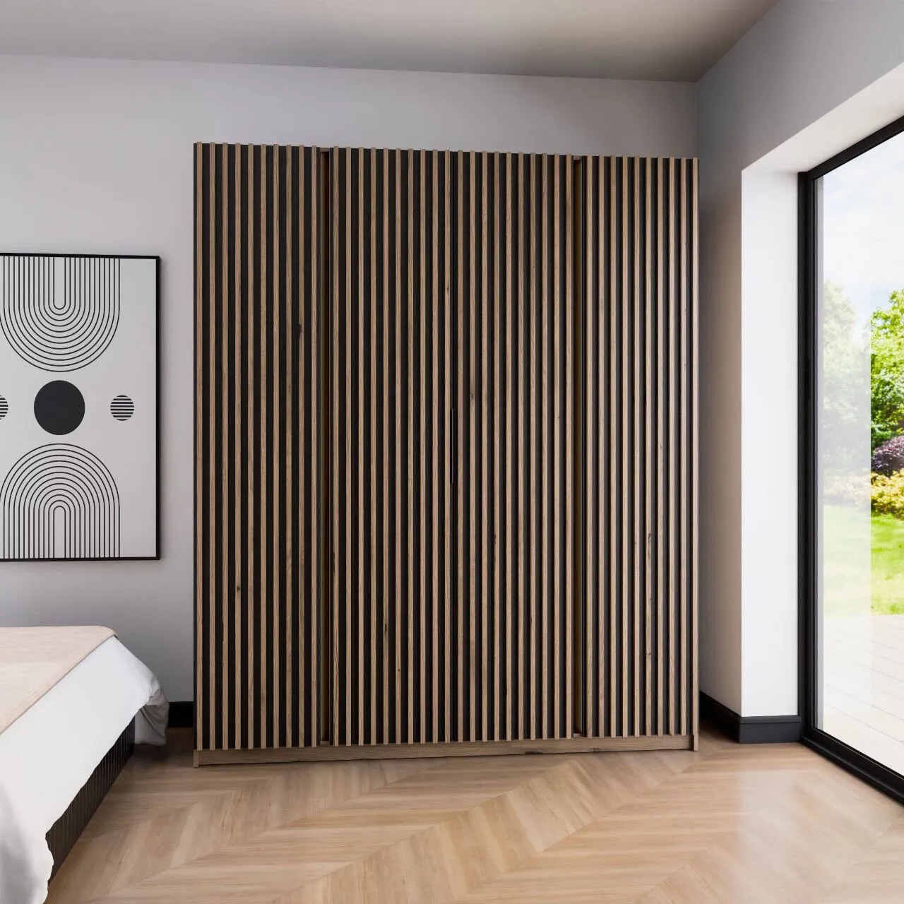 Szafa 200cm KAYA 15 dąb evoke / czarny / dąb evoke - obrazek 4