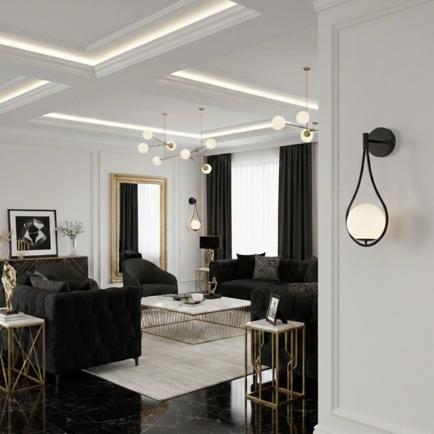 Lampa ścienna DROP 45 cm czarna - obrazek 5