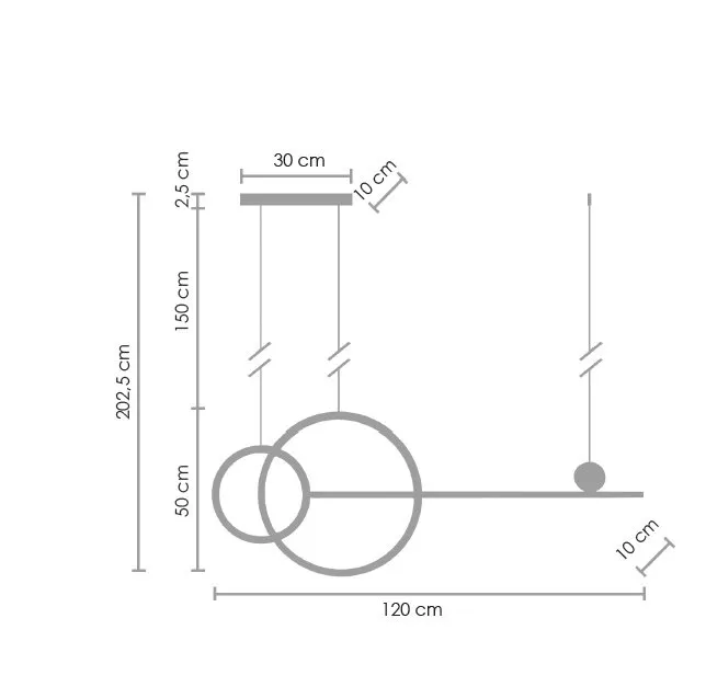 Lampa wisząca NEW AGE LED 120 cm - oprawa sufitowa czarna - obrazek 19