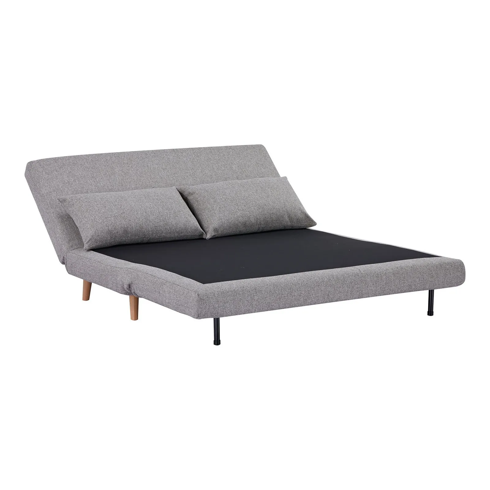 Sofa rozkładana Marlow 2 szara/ nogi naturalne - obrazek 6