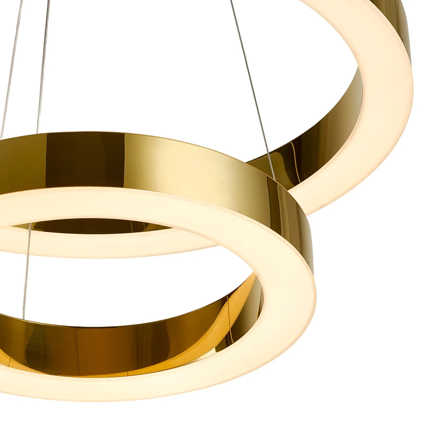 Lampa wisząca CIRCLE 2 40+60 cm - LED dwa ringi złoty połysk - obrazek 22