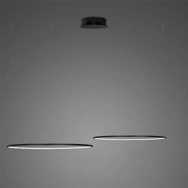 Lampa wisząca Ledowe Okręgi No.2 100+60cm 4k czarna dimm