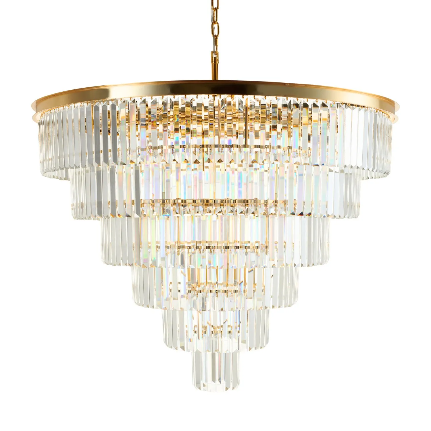 Lampa wisząca SPLENDORE 100 cm - żyrandol złoto-kryształowy - obrazek 9